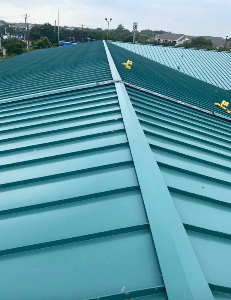 Green commercial metal roof ridge and valley for Metal Roof Repair in Dumfries